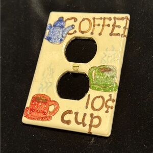 Coffee-Themed Outlet Cover Plate